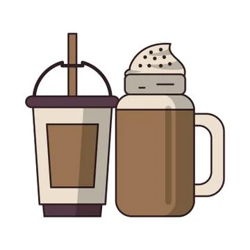 Coffee cafe concept cartoon Illustrazione stock