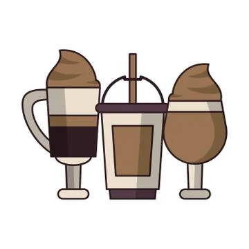Coffee cafe concept cartoon Illustrazione stock
