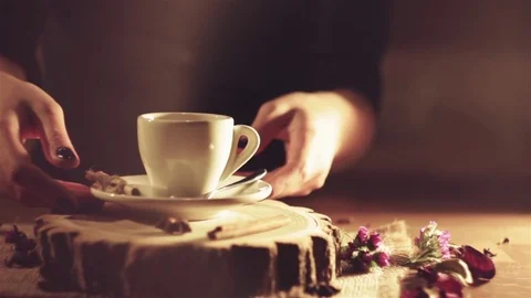 Coffee in cafe Stock Footage 80354310