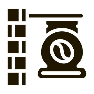 Coffee cafe nameplate icon Vector Glyph Illustration Stock Illustration