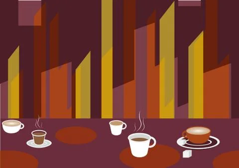 Coffee on cafe table Background - Vector Illustration Stock Illustration