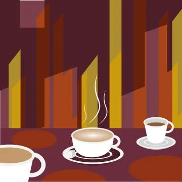 Coffee on cafe table Background - Vector Illustration Stock Illustration