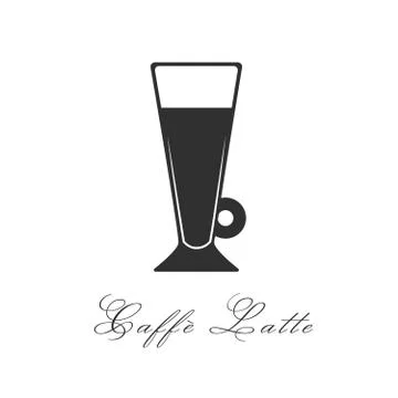 Coffee Caffe latte simple icon. Vecroe Cafe au lait graphic illustration Stock Illustration