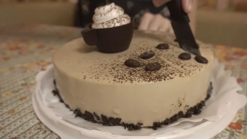Coffee cake with coffee glaze Stock Footage 108308791