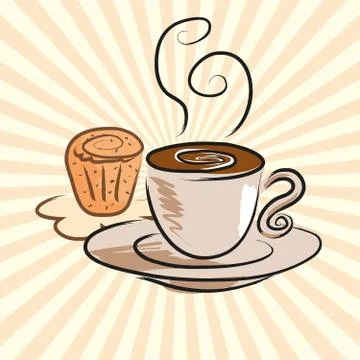 Coffee cake Stock Illustration