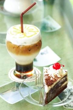 Coffee with cake Stock Photos