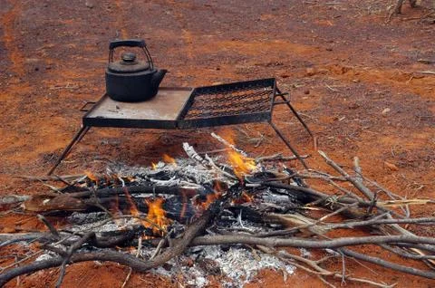 Coffee on the campfire Stock Photos