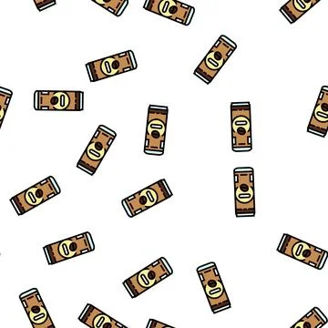 Coffee can drink vector seamless pattern イラスト素材