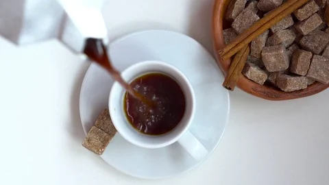 Coffee with cane sugar Stock-Footage 73613471