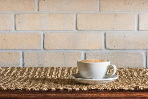 Coffee Cappuccino on Table Stock Photos
