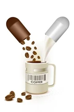Coffee capsule with cup Stock Illustration