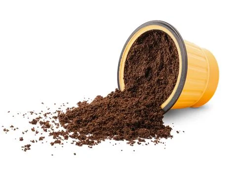 Coffee capsule isolated on white background Foto stock