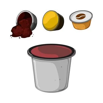 Coffee capsule pod selection for espresso brewing Stock Illustration