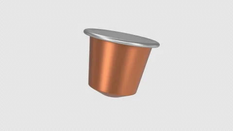 Coffee Capsule Rotating on a Transparent Background. Seamless Loop. 4K Stock Footage 310228629
