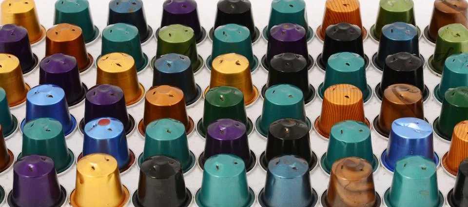 Coffee capsules background Stock Photos