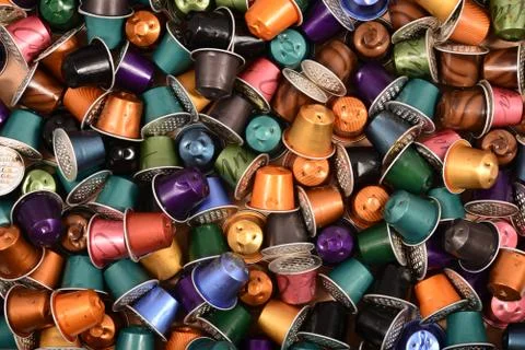Coffee capsules background Stock Photos