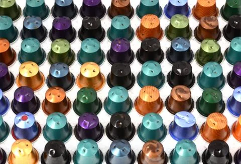 Coffee capsules background Stock Photos