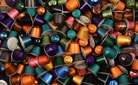 Coffee capsules background Stock Photos
