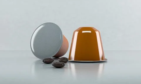 Coffee capsules for the coffee maker with coffee beans Stock Illustration