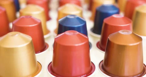 Coffee capsules Vídeo Stock 136540645