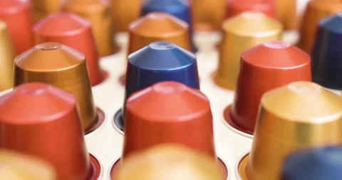 Coffee capsules Vídeo Stock 136540907