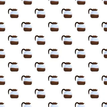 Coffee carafe pattern seamless design for cafe menu Stock Illustration