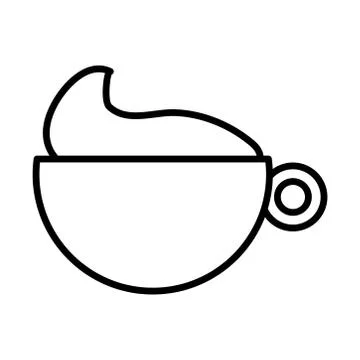 Coffee ceramic cup with foam line style icon Stock Illustration