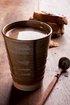 Coffee in ceramic mug Stock Photos