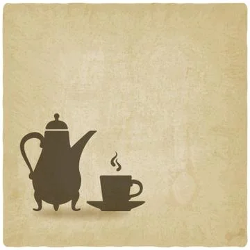Coffee ceremony old background Stock Illustration