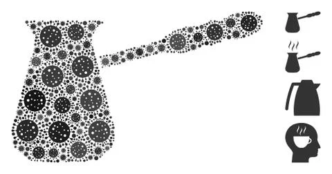 Coffee Cezve Mosaic of CoronaVirus Elements Stockillustratie