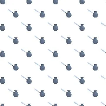 Coffee cezve pot brewing kitchenware seamless pattern Stock Illustration