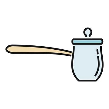 Coffee cezve pot with lid preparing hot beverage Stock Illustration