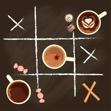 Coffee on chalkboard Stock Illustration