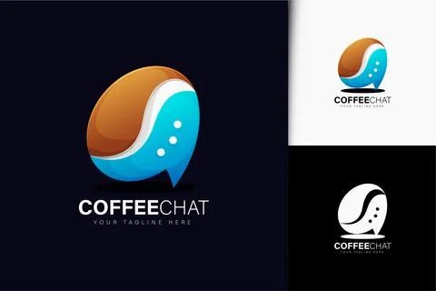 Coffee chat logo design with gradient Stock Illustration