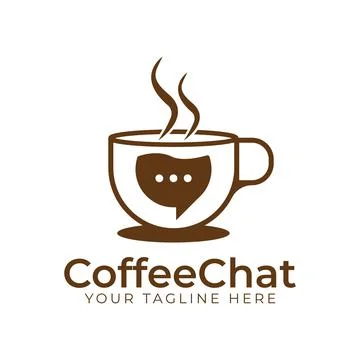 Coffee chat logo design Stock Illustration