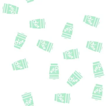 Coffee cherry syrup glyph vector seamless pattern Stock Illustration