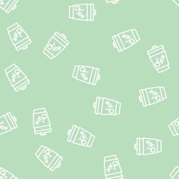 Coffee cherry syrup line vector seamless pattern Stock Illustration