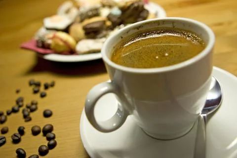 Coffee in china cup Stock Photos