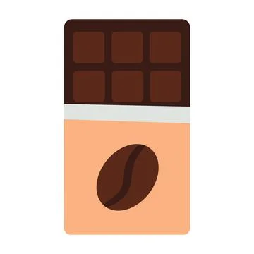 Coffee chocolate bar in solid cartoon style Stock-Illustration