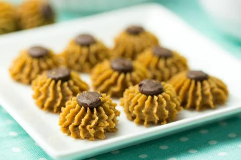 Coffee chocolate chip cookie Stock Photos