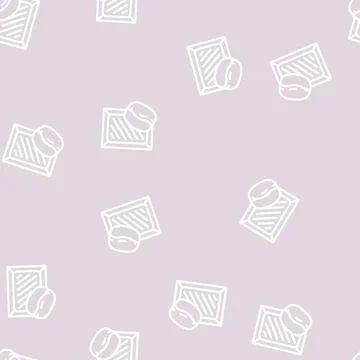 Coffee chocolate line vector seamless pattern Stock Illustration