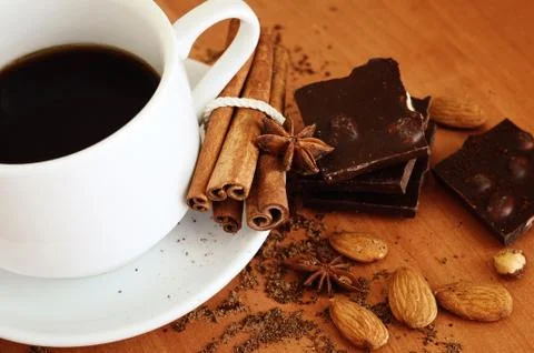 Coffee with chocolate Stock Photos