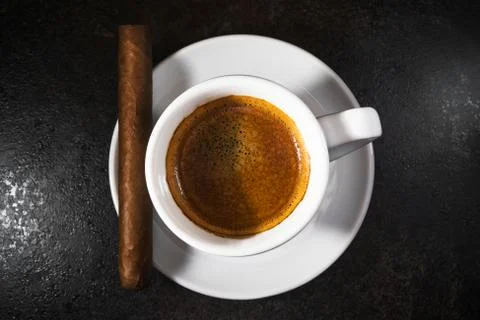 Coffee with a cigar Stock Photos