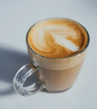 Coffee in a clear cup Stock Photos