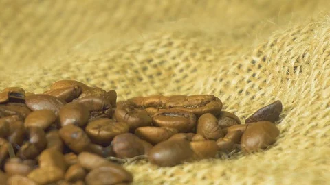Coffee close up. Coffee beans. Coffee beans. quality of grain roasted coffee to Stock Footage 103107477