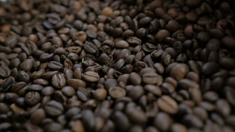 Coffee close up. Coffee beans. Coffee beans. quality of grain roasted coffee Stock Footage 108580438