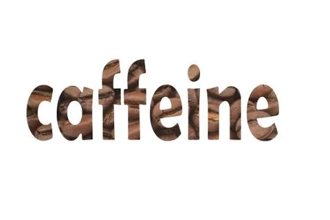 Coffee close-up word coffeine Stock Photos