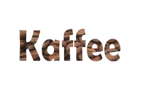 Coffee close-up word Kaffe Stock Photos