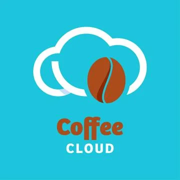 Coffee Cloud Logo Stock Illustration