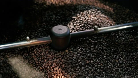 Coffee. Coffee beans in a coffee machine. Stock Footage 154331651